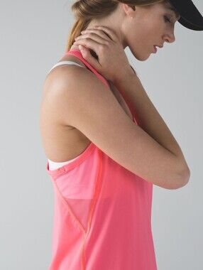 Lululemon Fast Lane Singlet Split Back Flash Light